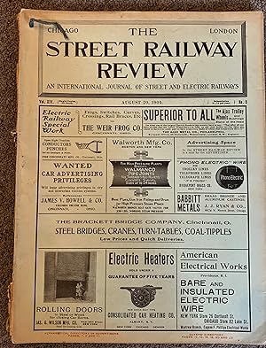 Seller image for The Street Railway Review; an International Journal of Street and Electric Railways Vol XIV, No. 8: August 20, 1904 for sale by DogStar Books