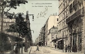 Ansichtskarte / Postkarte Levallois Perret Hauts de Seine, La Rue Gravel, La Poste