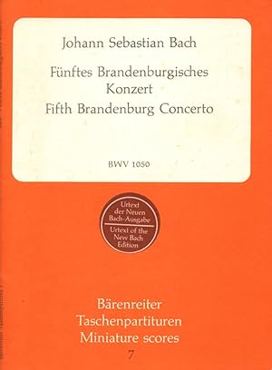 Bild des Verkufers fr Fnftes Brandenburgisches Konzert / Fifth Brandenburg Concerto. D-dur / D Major. BWV 1050. Hrsg. v. Heinrich Besseler. Urtextausg. nach: J.S. Bach, Neue Ausgabe smtlicher Werke. (= Taschenpartituren / Miniature scores 7). zum Verkauf von Buch von den Driesch