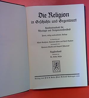 Bild des Verkufers fr Die Religion in Geschichte und Gegenwart, Handwrterbuch fr Theologie und Religionswissenschaft, Registerband zum Verkauf von biblion2