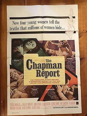 Image du vendeur pour The Chapman Report One Sheet 1962 Efrem Zimbalist Jr., Shelley Winters mis en vente par AcornBooksNH