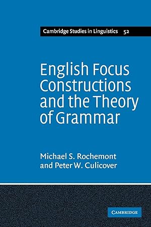 Bild des Verkufers fr English Focus Constructions and the Theory of Grammar zum Verkauf von moluna