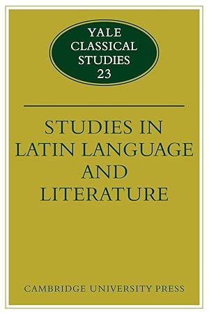 Image du vendeur pour Studies in Latin Language and Literature mis en vente par moluna