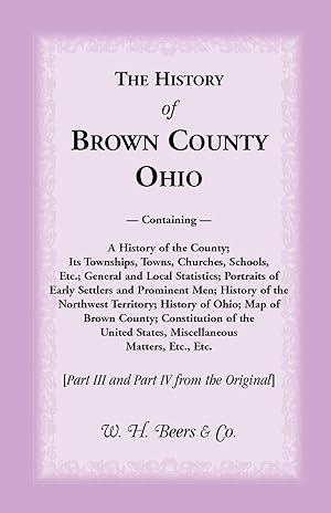 Bild des Verkufers fr The History of Brown County, Ohio zum Verkauf von moluna