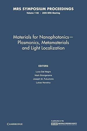 Seller image for Materials for Nanophotonics Plasmonics, Metamaterials and Light Localization for sale by moluna