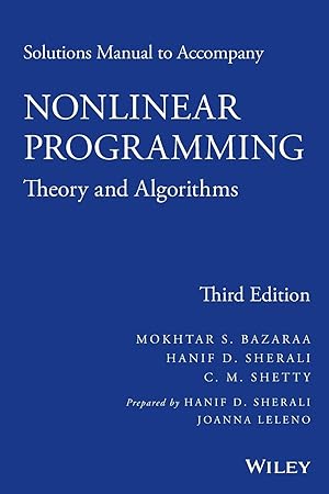 Immagine del venditore per Solutions Manual to Accompany Nonlinear Programming venduto da moluna