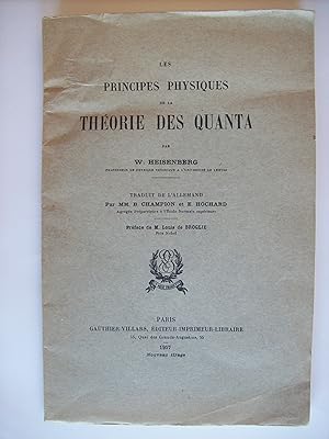Seller image for Les principes physiques de la thorie des quanta. for sale by Philippe Moraux