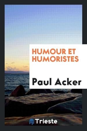 Image du vendeur pour Humour et humoristes mis en vente par moluna