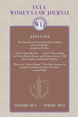 Seller image for UCLA Women\ s law Journal (Volume 20.1) Spring 2013 for sale by moluna