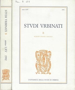 Seller image for Studi urbinati anno LXV 1992 B scienze umane e sociali for sale by Biblioteca di Babele