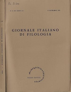 Bild des Verkufers fr Giornale italiano di filologia anno 1983 N. 1-2 zum Verkauf von Biblioteca di Babele