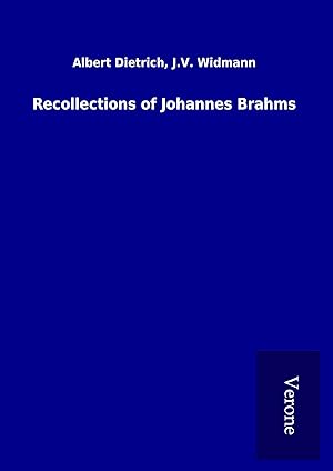 Seller image for Recollections of Johannes Brahms for sale by moluna