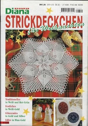 Diana Special Strickdeckchen für Weihnachten D 620 Traditionelles in Weiß und Rot-Grün, Festliche...