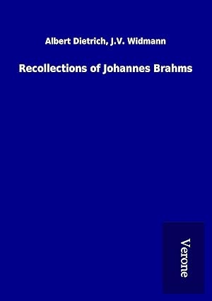 Seller image for Recollections of Johannes Brahms for sale by moluna