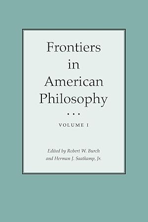 Imagen del vendedor de Frontiers in American Philosophy Volume I a la venta por moluna