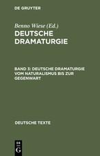 Seller image for Deutsche Dramaturgie vom Naturalismus bis zur Gegenwart for sale by moluna