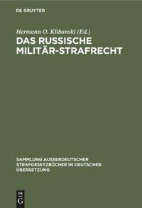 Imagen del vendedor de Das Russische Militaer-Strafrecht a la venta por moluna