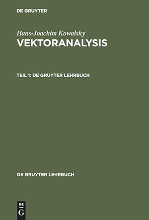 Immagine del venditore per Hans-Joachim Kowalsky: Vektoranalysis. Teil 1 venduto da moluna