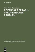 Seller image for Poetik als sprachtheoretisches Problem for sale by moluna