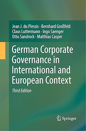 Bild des Verkufers fr German Corporate Governance in International and European Context zum Verkauf von moluna