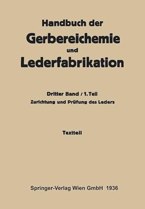 Seller image for Zurichtung und Prfung des Leders -Textteil for sale by moluna