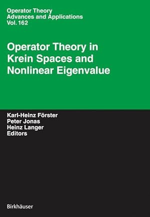 Bild des Verkufers fr Operator Theory in Krein Spaces and Nonlinear Eigenvalue Problems zum Verkauf von moluna