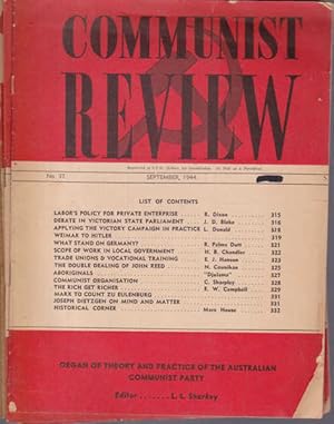 Communist Review: Organ of Theory and Practice of the Communist Party of Australia, 1944, Nine Is...