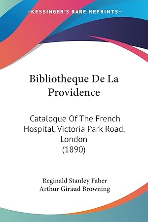 Bild des Verkufers fr Bibliotheque De La Providence zum Verkauf von moluna