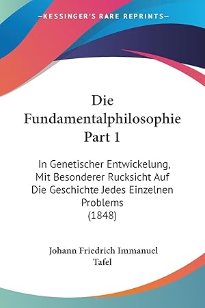 Bild des Verkufers fr Die Fundamentalphilosophie Part 1 zum Verkauf von moluna