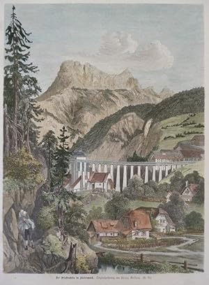 kolorierter Holzstich Der Pfaffenstein in Steiermark
