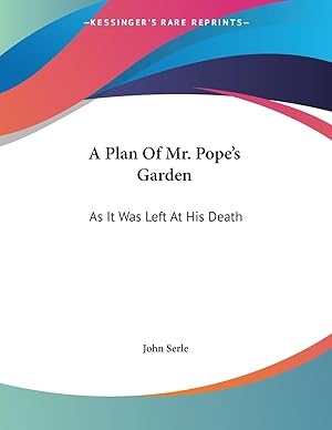 Imagen del vendedor de A Plan Of Mr. Pope\ s Garden a la venta por moluna