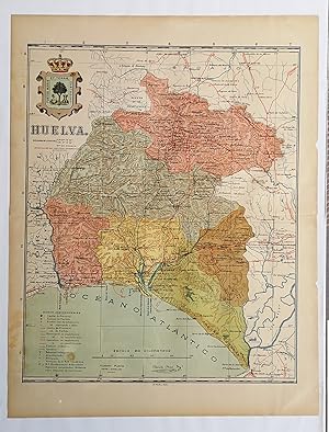 Mapa. Provincia de Huelva. Instituto Geográfico y Estadístico.