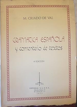 Seller image for GRAMATICA ESPAOLA Y COMENTARIO DE TEXTOS. for sale by Libreria Lopez de Araujo