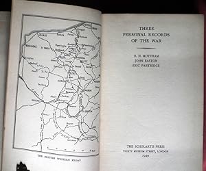 Seller image for Three Personal Records of the War. for sale by Patrick Pollak Rare Books ABA ILAB