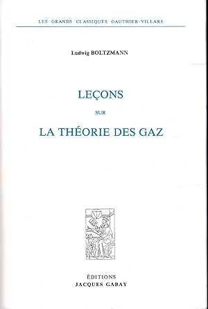 Bild des Verkufers fr Leons sur la thorie des Gaz zum Verkauf von La Bouquinerie