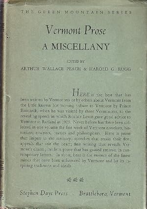 Bild des Verkufers fr Vermont Prose, A Miscellany. The Green Mountain Series zum Verkauf von Monroe Bridge Books, MABA Member