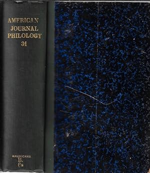 Bild des Verkufers fr American journal of philology Vol XXXI 1910 zum Verkauf von Biblioteca di Babele