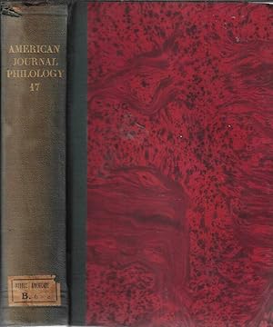 Bild des Verkufers fr American journal of philology Vol XVII 1896 zum Verkauf von Biblioteca di Babele