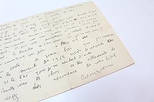 Emouvante lettre autographe signée du poilu Georges Auric adressée depuis le front à son amie Bol...