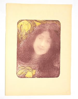 "Sous les fleurs" - Lithographie originale sur Japon - L'Estampe Moderne