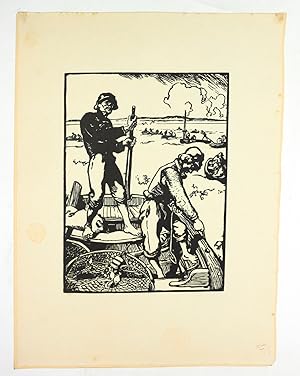 "Loups de mer" - Lithographie originale sur Chine - L'Estampe Moderne