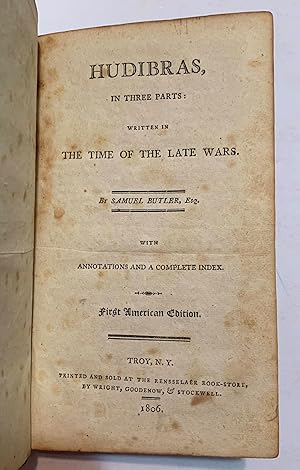 Hudibras, In Three Parts: Written In The Time Of The Late Wars. With Annotations And A Complete I...