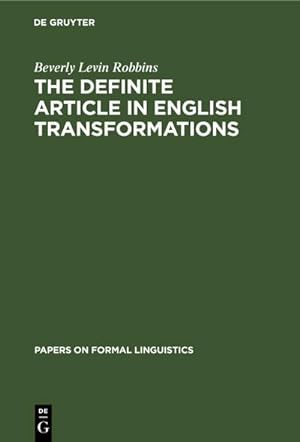 Seller image for The Definite Article in English Transformations for sale by AHA-BUCH GmbH