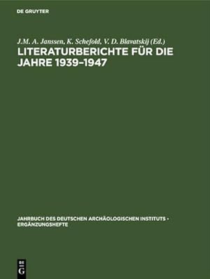 Imagen del vendedor de Literaturberichte fr die Jahre 19391947 a la venta por AHA-BUCH GmbH