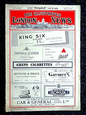 Seller image for The Illustrated London News, April 16th 1949. No 5739 (inc Fiji (12 photos). Chloromycetin for Typhus (2pg), Madame Tussauds (3pg), Reading Abbey Sculptures Found (2pg), Prince Charles Infant Portraits (3pg), Sir Stafford Cripps, for sale by Tony Hutchinson