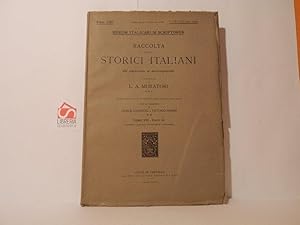 Imagen del vendedor de Raccolta degli storici italiani dal cinqueecento al millecinquecento. Chronicon Marchiae Tarvisinae et Lombardiae 1207-1270. Tomo VIII, parte III a la venta por Libreria Spalavera