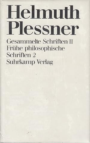 Immagine del venditore per Gesammelte Schriften, Teil: 2., Frhe philosophische Schriften. - 2 / Helmuth Plessner venduto da Licus Media
