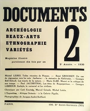 Seller image for Documents n2, 1930 for sale by Chlo et Denis Ozanne