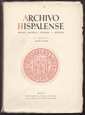 ARCHIVO HISPALENSE. REVISTA HISTÓRICA, LITERARIA Y ARTÍSTICA. 2ª ÉPOCA. AÑO 1947. NUMERO 25-26.