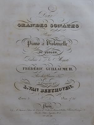BEETHOVEN Sonate op 5 No 2 Piano Violon ca1830